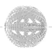Perles rondes filigranées 12 mm - Placage Argent fin x10