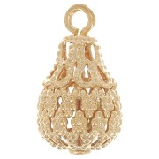 Breloques gouttes filigranées 14x8 mm - Doré à l'or fin x10|raw }}