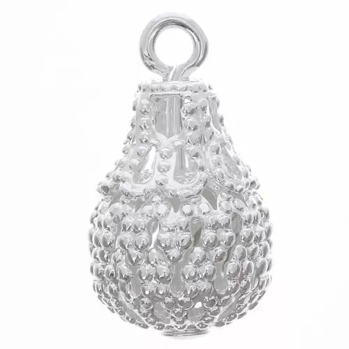 Breloques gouttes filigranées 14x8 mm - Placage Argent fin x10