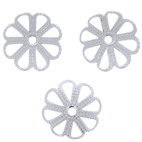 Coupelles filigranées 9 mm - Placage Argent fin x10