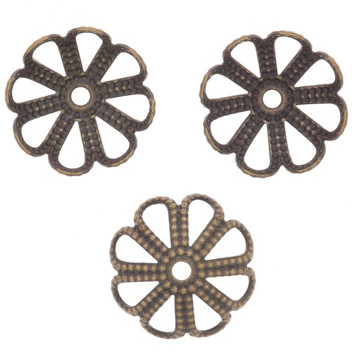 Coupelles filigranées 9 mm - Bronze x10