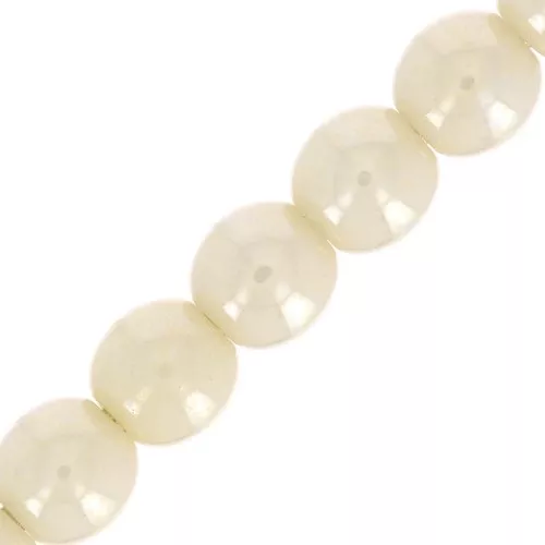 Perles en verre tchèque rondes 3 mm - Opaque Ivory Ceramic Look x50