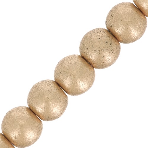 Perles en verre tchèque rondes 3 mm - Gold Mat x50
