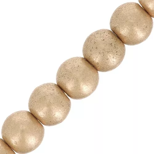 Perles en verre tchèque rondes 3 mm - Gold Mat x50