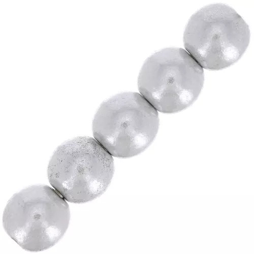 Perles en verre tchèque rondes 4 mm - Silver Mat x50