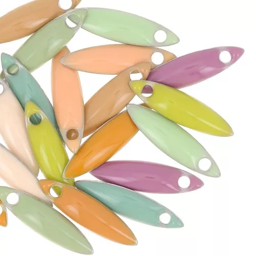 Assortiment de sequins résine époxy navette 15x4 mm - Multicolore pastel x20