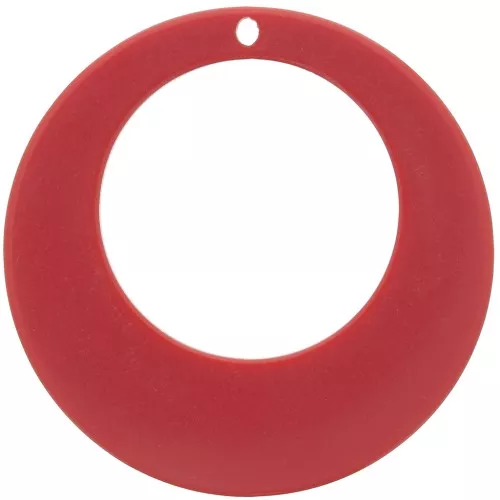 Pendentif rond évidé en acrylique 50 mm - Terracotta x1