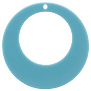 Pendentif rond évidé en acrylique 50 mm - Turquoise x1