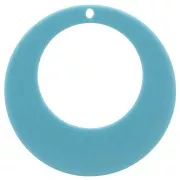 Pendentif rond évidé en acrylique 50 mm - Turquoise x1