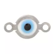 Intercalaires oeil avec résine 12x7 mm - Acier inoxydable 304 - Blanc x10