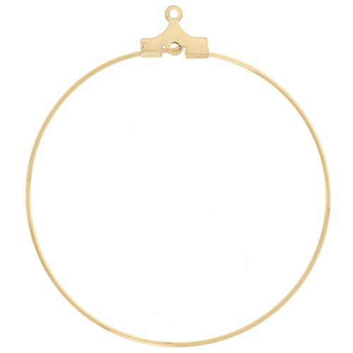 Supports boucles d'oreilles - Créoles à décorer 40 mm - Acier inox 316L Doré x2