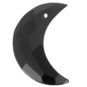 Pendentif demi-lune facetté 16X10 mm en pierre gemme - Onyx noir x1