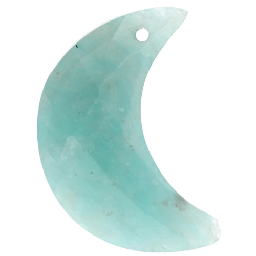 Pendentif demi-lune facetté 20.5x14 mm en pierre gemme - Amazonite x1