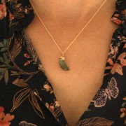 Pendentif demi-lune facetté 20.5x14 mm en pierre gemme - Amazonite x1