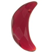Pendentif demi-lune facetté 18x12 mm en pierre gemme - Grenat x1|raw }}