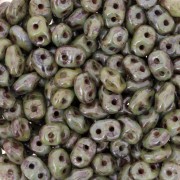 SuperDuo 2,5x5 mm Opaque Mix Bleu Vert Ceramic Look x10g