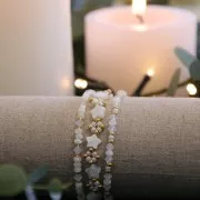 Perles rondelles style Heishi en nacre 4x2.5 mm x39cm