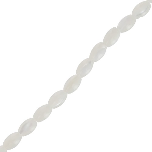 Perles olive en nacre 5.5x3 mm x39cm