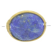 Perle ovale facettée 9x7 mm en pierre gemme - Doré à l'or fin - Lapis lazuli x1|raw }}