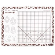 Tapis de modelage pour pâte polymère 40x30 cm by Perles and Co - Blanc - Marron x1|raw }}