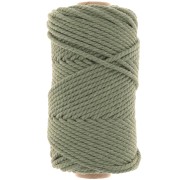 Bobine de cordon en coton pour macramé 3 mm - Vert Avocat x50m