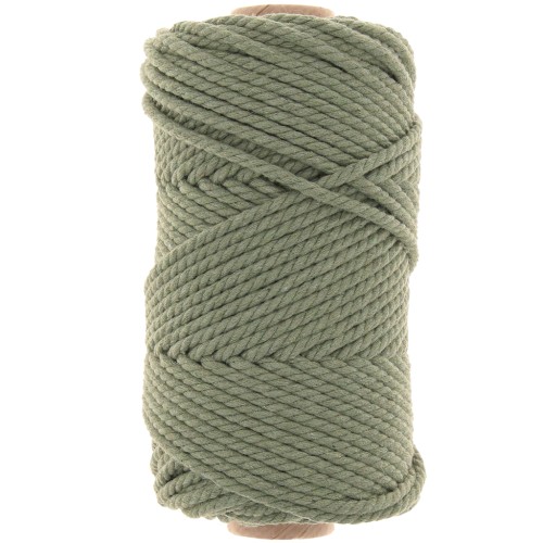 Bobine de cordon en coton pour macramé 3 mm - Vert Avocat x50m