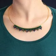 SuperDuo 2,5x5 mm Opaque Turquoise Silver Picasso x10g