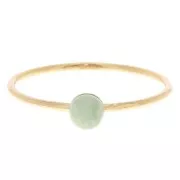 Bague fine avec plateau pour cabochon 4 mm - Taille 51 - Gold filled (or laminé) x1