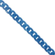 Chaîne acrylique maille gourmette 13 mm - Bleu pétrole Marbré x1m|raw }}