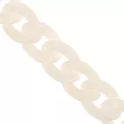 Chaîne acrylique maille gourmette 13 mm - Ivoire Marbré x1m