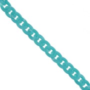 Chaîne acrylique maille gourmette 13 mm - Turquoise Marbré x1m|raw }}