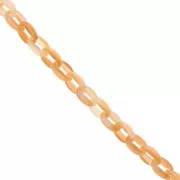 Chaîne acrylique maille forçat 11 mm - Abricot Marbré x1m