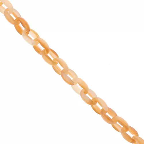 Chaîne acrylique maille forçat 11 mm - Abricot Marbré x1m