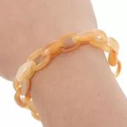 Chaîne acrylique maille forçat 11 mm - Abricot Marbré x1m