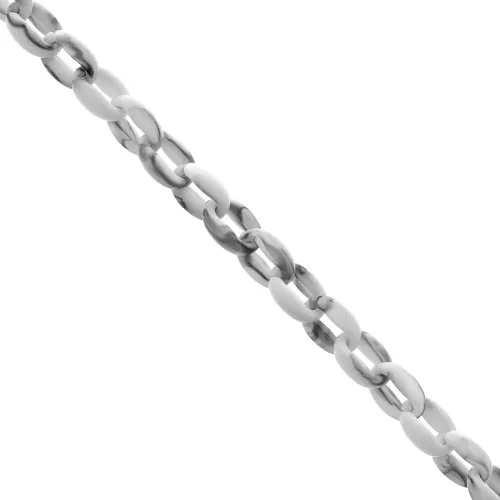 Chaîne acrylique maille forçat 11 mm - Blanc - Gris Marbré x1m