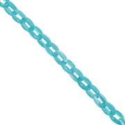 Chaîne acrylique maille forçat 11 mm - Turquoise Marbré x1m|raw }}