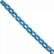 Chaîne acrylique maille forçat 11 mm - Bleu pétrole Marbré x1m