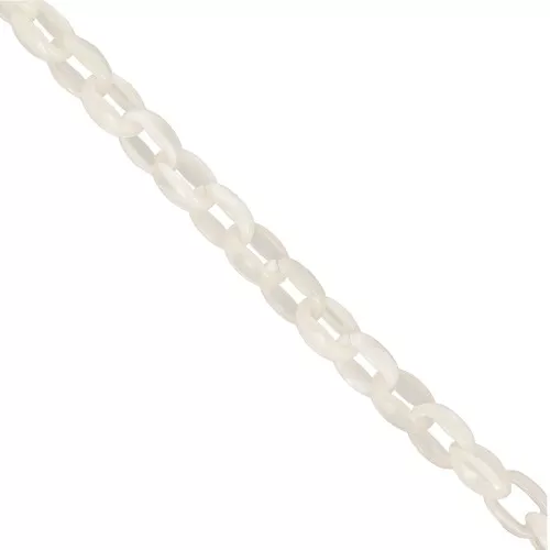 Chaîne acrylique maille forçat 11 mm - Ivoire Marbré x1m