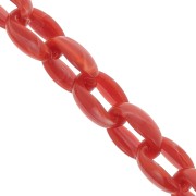 Chaîne acrylique maille forçat 11 mm - Rouge corail Marbré x1m