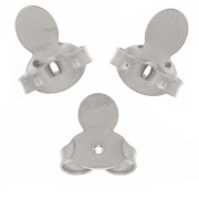 Poussoirs - Poussettes languettes pour clous d'oreilles 9x8mm - Rhodié x6