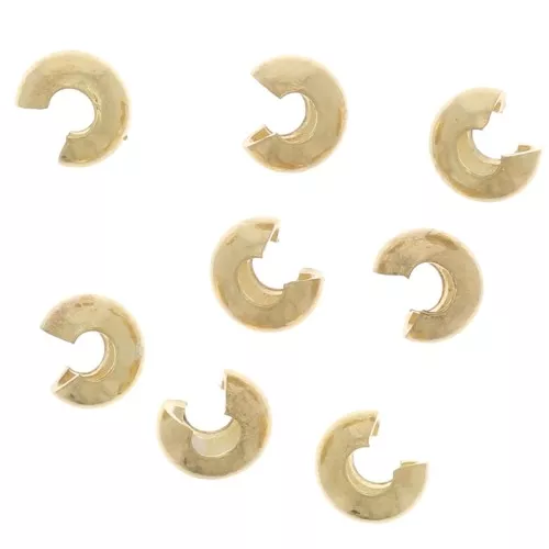 Caches perles à écraser 2 mm - Doré à l'or fin x25