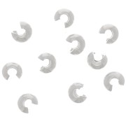 Caches perles à écraser 2 mm - Placage argent fin x25|raw }}