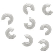 Caches perles à écraser 3 mm - Placage Argent fin x25|raw }}