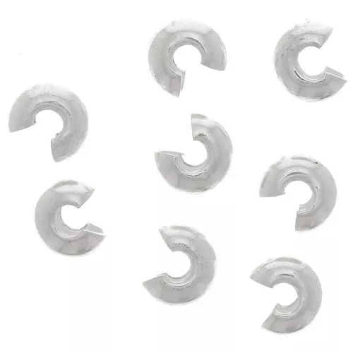 Caches perles à écraser 3 mm - Placage Argent fin x25