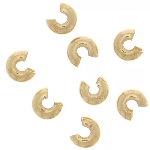Caches perles à écraser 4 mm - Doré à l'or fin x25