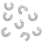 Caches perles à écraser 4 mm - Placage Argent fin x25