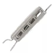 Fermoir rectangle à clipser 18x6 mm - motif arabesques - White Bronze x1
