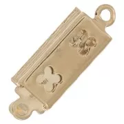 Fermoir rectangle texturé à clipser 18x6 mm - Doré x1