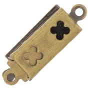 Fermoir rectangle texturé à clipser 18x6 mm - Bronze x1