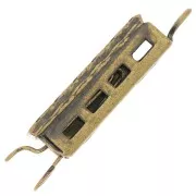 Fermoir rectangle texturé à clipser 18x6 mm - Bronze x1